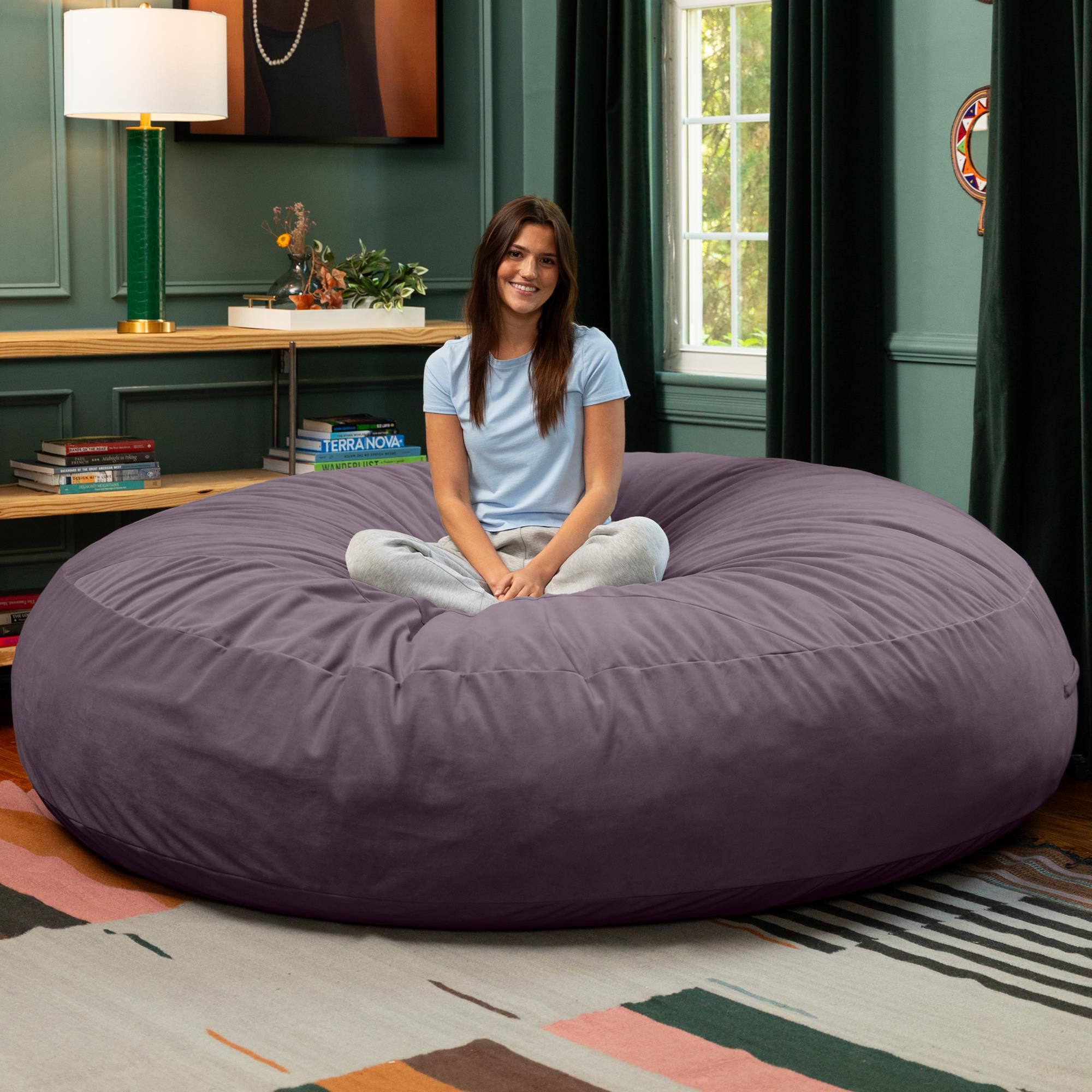 Jaxx Cocoon XL 7' Bean Bag Chair in Purple