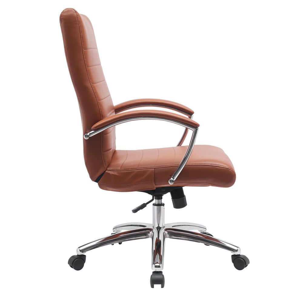 Global Seating Bonded Leather Executive Chair in Tan, , large