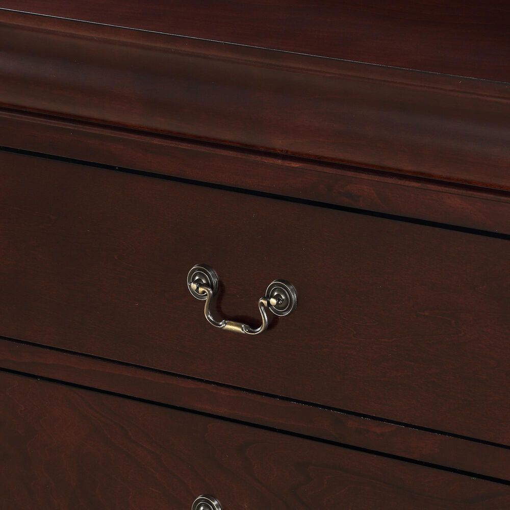 Crown Mark Louis Philip 4-Piece Twin Bedroom Set in Cherry, , large
