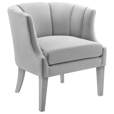 Tov Furniture Turin Barrell Chair in Grey Velvet, , large