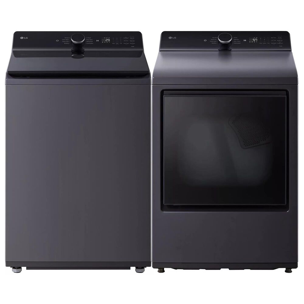 LG 5.5 Cu. Ft. Top Load Washer and 7.3 Cu. Ft. Electric Dryer with AI Sensing in Matte Black, , large