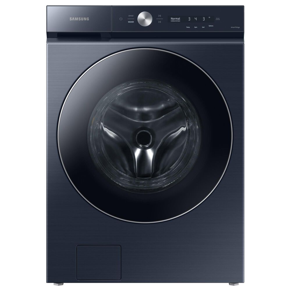 Samsung Bespoke 5.3 Cu. Ft. Front Load Washer and 7.6 Cu. Ft. Electric Dryer Laundry Pair in Brushed Navy, , large