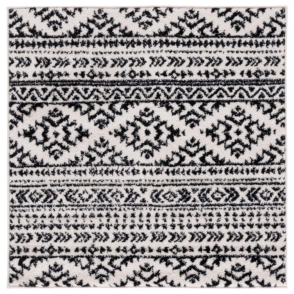 Safavieh Tulum Bohemian 3" Square Black and Ivory Area Rug, , large
