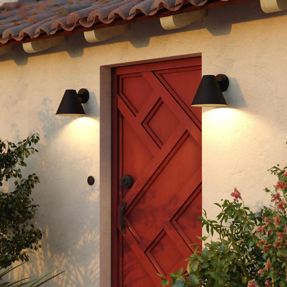 Vaxcel Smith 10" 1-Light Outdoor Wall Sconce in Textured Black, , large