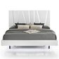 New Heritage Europa 4 Piece Wood Cal King Panel Bedroom Set with Nightstand in White, , large