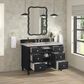 James Martin Vanities Lorelai 48" Single Bathroom Vanity in Black Onyx with 3 cm Eternal Jasmine Pearl Silestone Top, Rectangular Sink and FreePower Wireless Charger, , large
