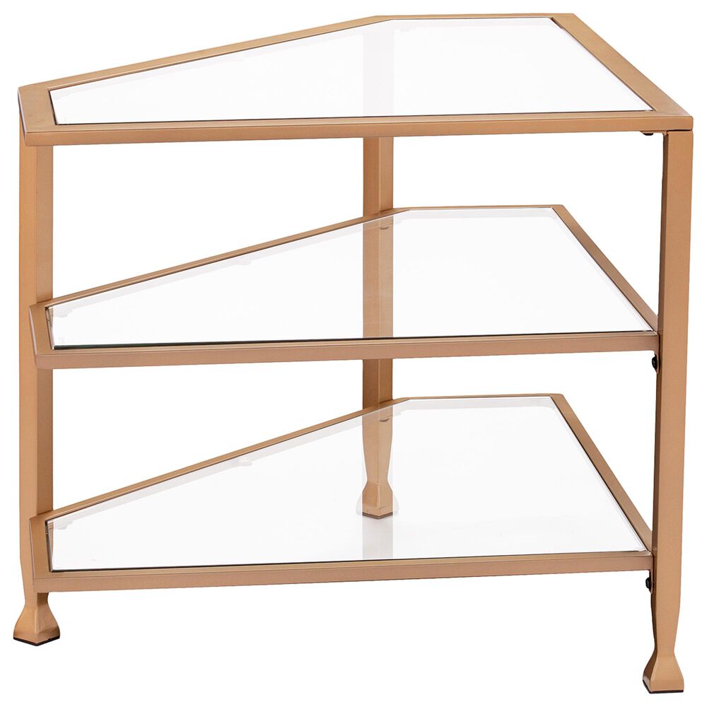 Southern Enterprises Jaymes Corner TV Stand in Soft Gold, , large