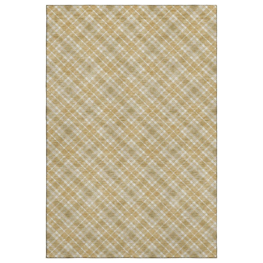 Dalyn Rug Company Soft Essentials Plaid Gold 3" x 5" Indoor/Outdoor Area Rug, , large