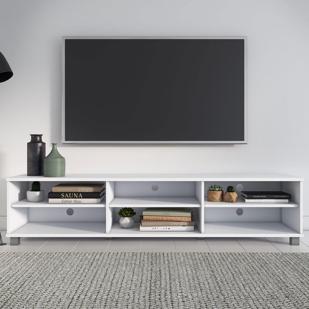 CorLiving Hollywood TV Stand in White, , large