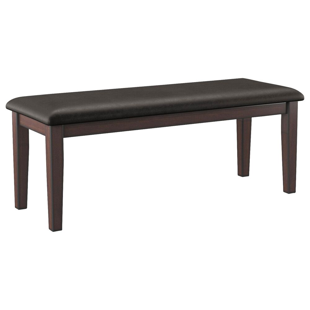 Furniture of America Farmer Dining Bench in Dark Brown, , large