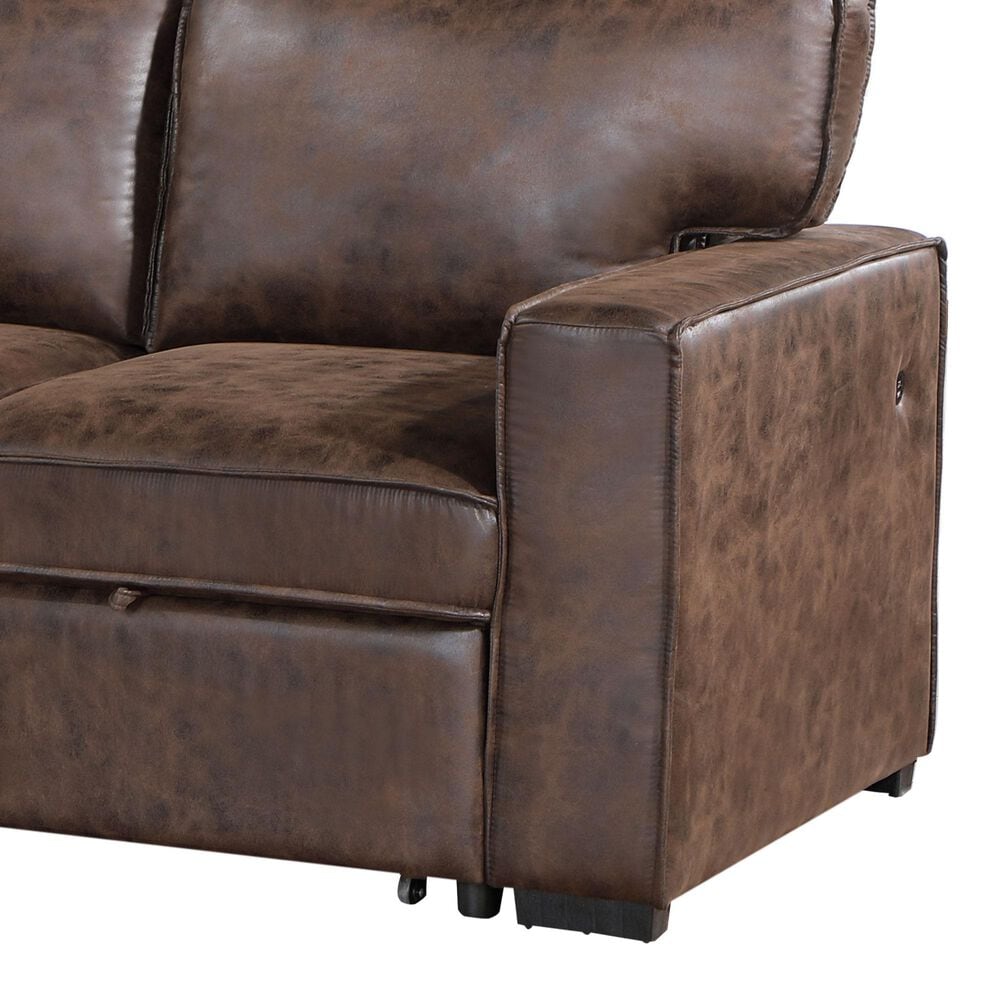 Global Furniture USA Reversible Pull-Out Sofa Bed with Chaise in Coffee, , large