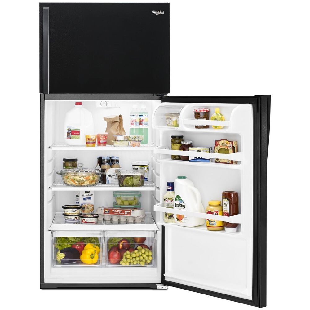 Whirlpool 28&quot; Wide 14 Cu. Ft. Top Freezer Refrigerator in Black, , large