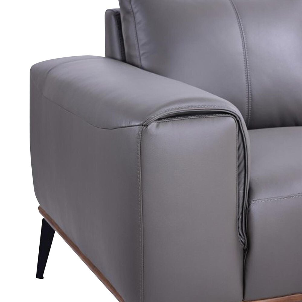 37B Pietro Stationary Leather Chair in Gray, , large