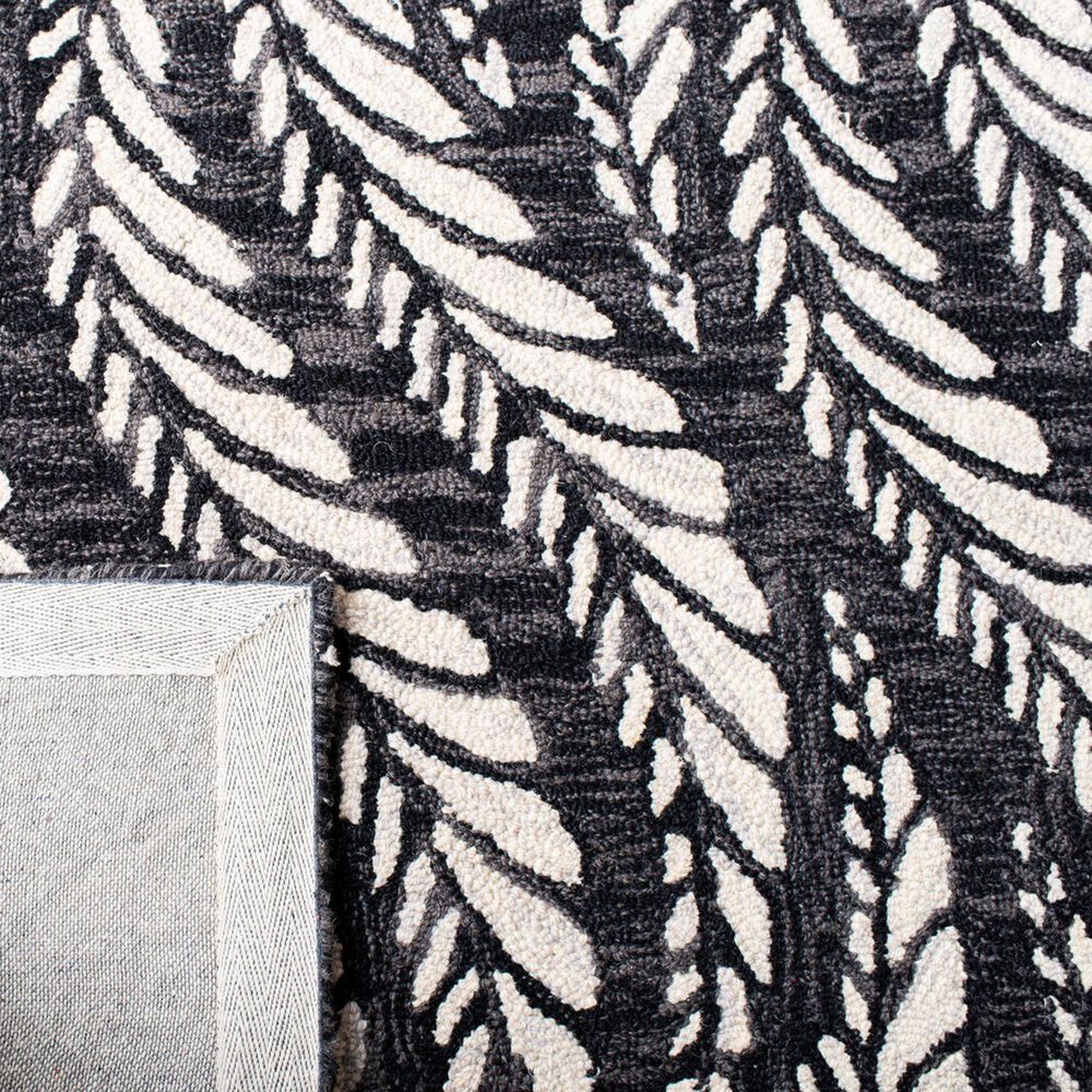 Safavieh Micro-Loop MLP170H 5&#39; x 8&#39; Charcoal and Ivory Area Rug, , large