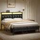 HOMLUX Full Upholstered Platform Bed with 12.6" Under-bed Storage in Black, , large