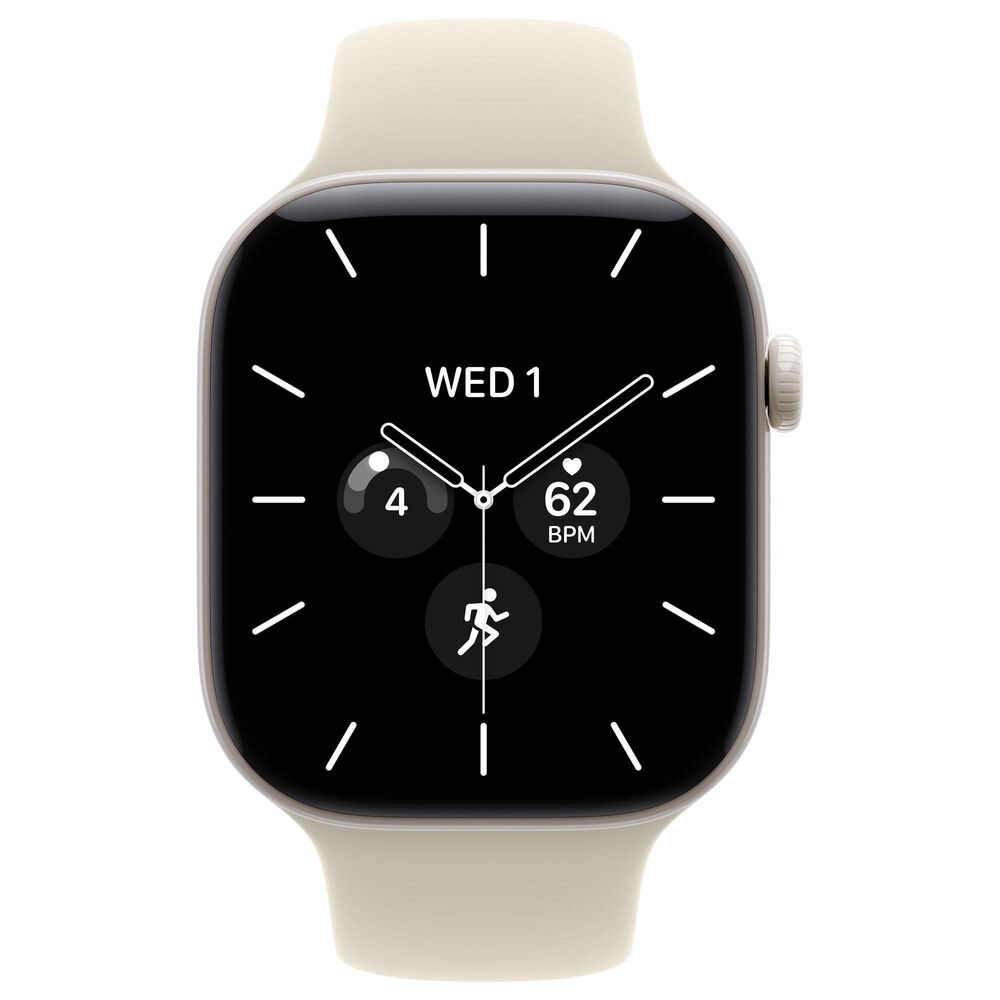 Apple Watch Series 12 (GPS + Cellular) 46mm Pearl White Ceramic Case with Sand Sport Band - M/L, , large