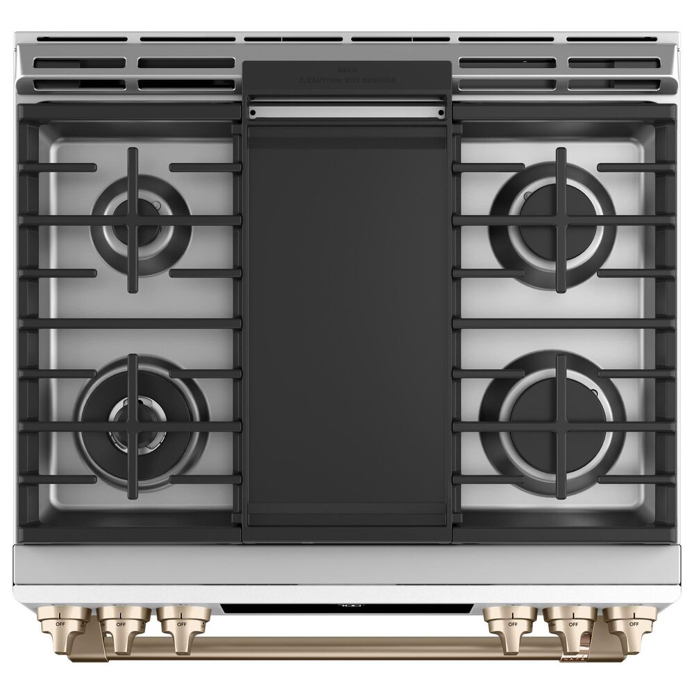 Cafe 5.6 Cu. Ft. Smart Slide-In Gas Range in Matte White, , large