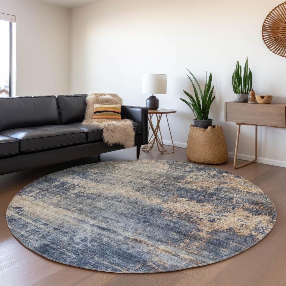 Dalyn Rug Company Nouveau NV25 8&#39; Round Denim Indoor/Outdoor Area Rug, , large