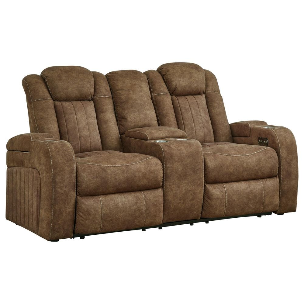 Ashley Wolfridge Power Reclining Loveseat in Brindle, , large