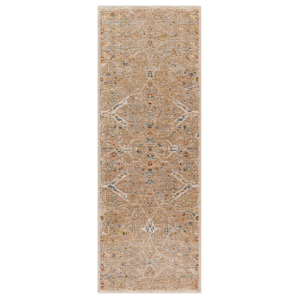 Surya Reina Light Brown, Tan, Denim, Rust, Olive, Light Gray, Cream and Mustard 2&#39;7&quot; x 7&#39;3&quot; Runner, , large