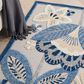 Nourison Aloha ALH25 12" x 15" Blue and Grey Indoor/Outdoor Area Rug, , large