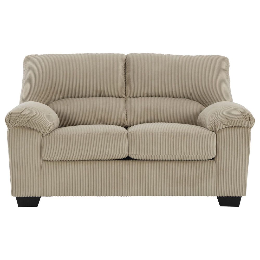 Ashley SimpleJoy Stationary Loveseat in Sand, , large
