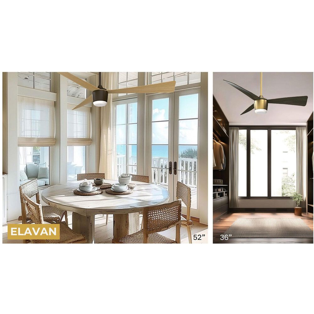 Minka-Aire Elavan 52" Indoor/Outdoor Ceiling Fan with LED Light in Dark Bronze, , large