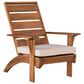Linon Home Decor Rockport Patio Arm Chair with Natural Frame in Beige, , large