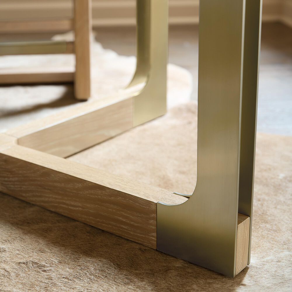 Hooker Furniture Banyon Bay Gathering Dining Table in Desert Oak and Brushed Brass - Table Only, , large