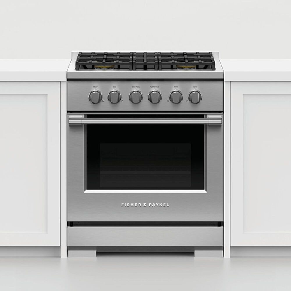 Fisher &amp; Paykel 30&quot; Freestanding Natural Gas Range with 4 Burners in Stainless Steel, , large