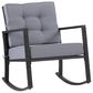 CorLiving Parksville Patio Rocking Chair in Black/Ash Gray, , large