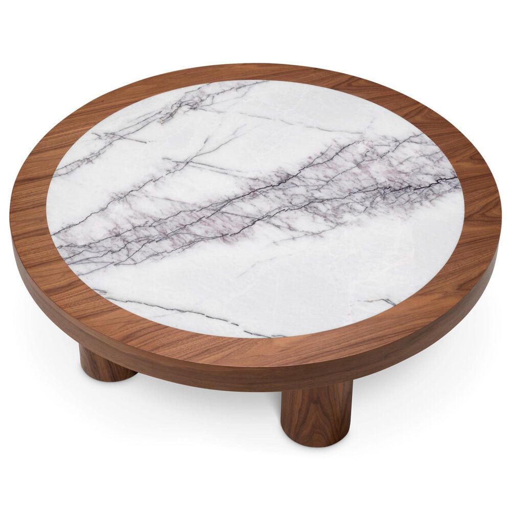 Eichholtz Presedio Coffee Table in Walnut and Bianco Lilac, , large