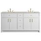 James Martin Bellshire 72" Double Bathroom Vanity in Bright White with 3 cm Siberian Silestone Top and Rectangular Sinks, , large