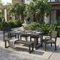 Hearth and Haven 6-Piece Outdoor Dining Set with Light Grey Cushions in Dark Grey, , large