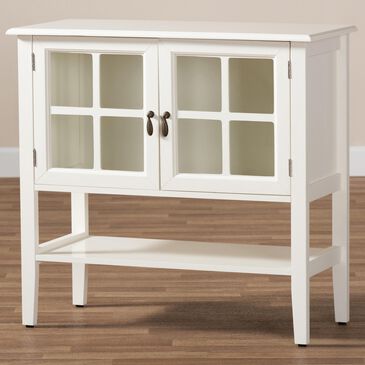 Baxton Studio Chauncey 2-Door Kitchen Storage Cabinet in White, , large
