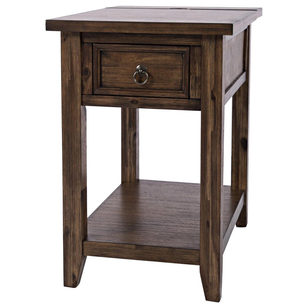 Waltham Bakersfield Power Chair Side Table in Brown, , large