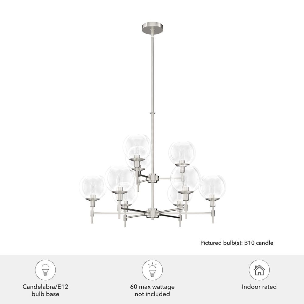 Hunter Xidane 9-Light Chandelier in Brushed Nickel, , large