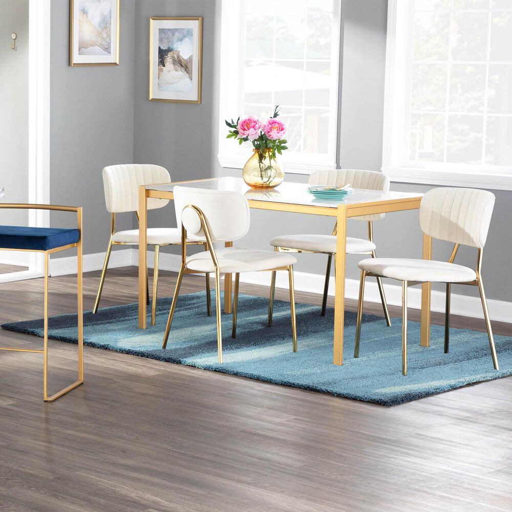 Lumisource Fuji Dining Table in White/Gold, , large