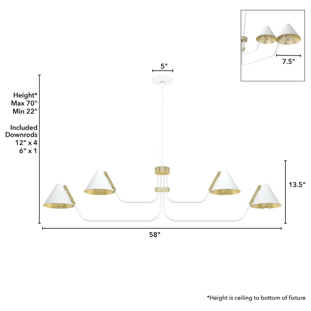 Hunter Grove Isle 4-Light Chandelier in Matte White, , large