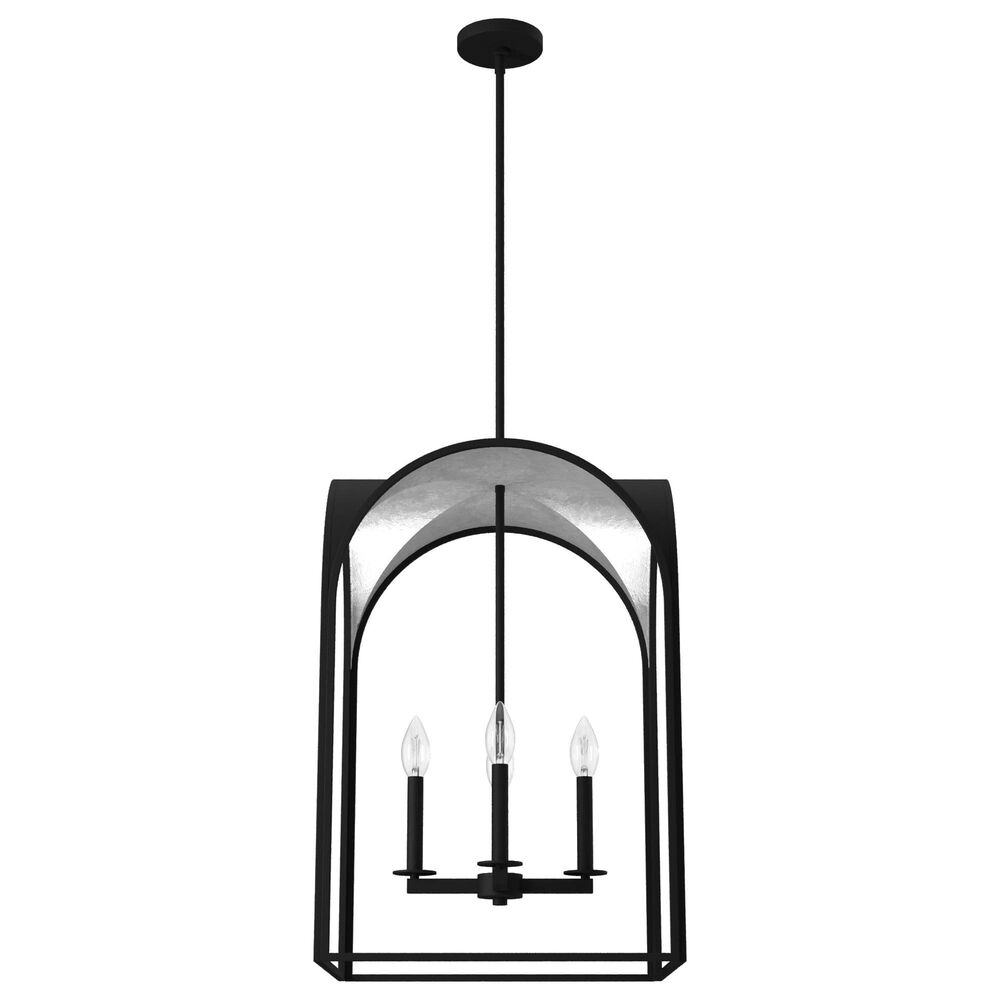 Hunter Dukestown 18" 4-Light Pendant in Natural Iron and Gold Leaf, , large