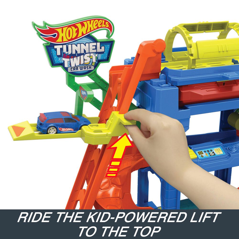 Hot Wheels 1:64 Scale City Tunnel Twist Car Wash Station with Color Shifters Vehicle, , large