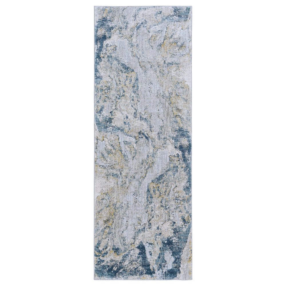 Surya Brunswick 2"7" x 7"3" Sage, Gray, White and Blue Runner, , large