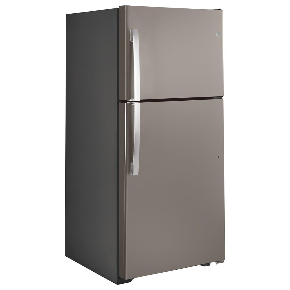 GE Appliances 21.9 Cu. Ft. Top-Freezer Refrigerator with High Gloss Handle in Slate, , large