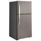 GE Appliances 21.9 Cu. Ft. Top-Freezer Refrigerator with High Gloss Handle in Slate, , large