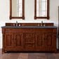 James Martin Vanities Brookfield 72" Double Bathroom Vanity in Warm Cherry with 3 cm Charcoal Soapstone Quartz Top and Rectangle Sinks, , large