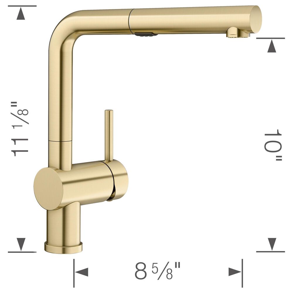 Blanco Linus 1.5 GPM Pull-Out Kitchen Faucet in Satin Gold, , large