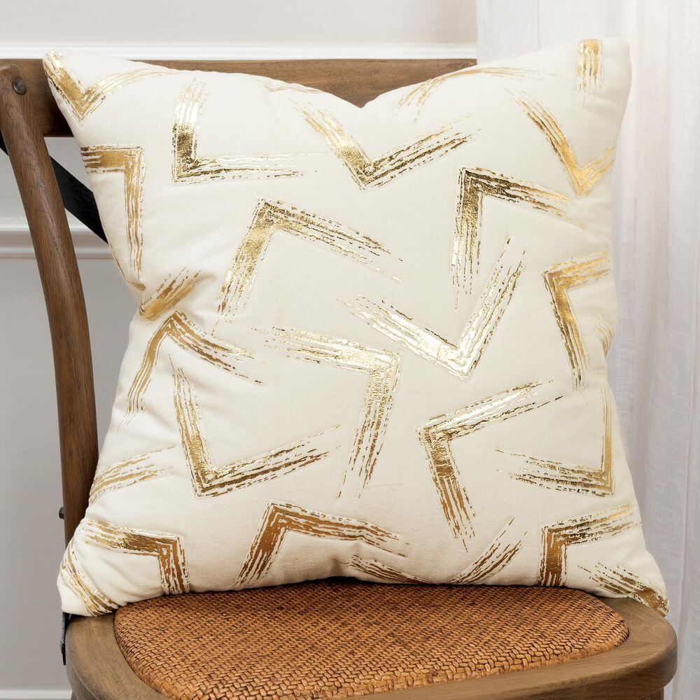 Rizzy Home Geometric 20" Down Filled Pillow in Ivory, , large