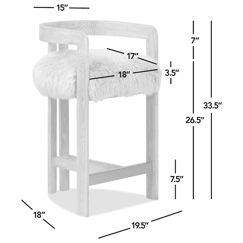 Jennifer Taylor Home Millwick 26.5" Counter Stool with Natural Blonde Cushion in Rustic Blonde, , large