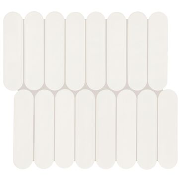 Dal-Tile Artefino Element White 1.5" x 6" Capsule on 12" x 13" Porcelain Mosaic Sheet, , large