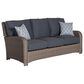 Serenity Saint Tropez Stationary Outdoor Sofa in Rumba Marine and Stone, , large